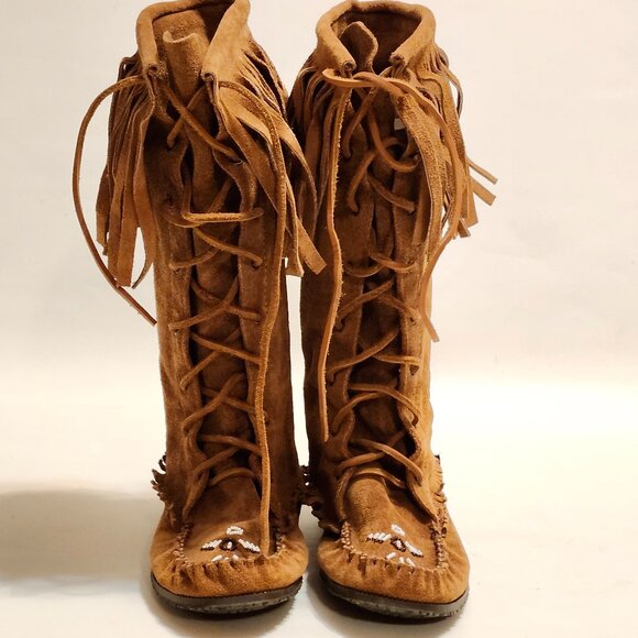 Laurentian Chief Tall Moccasin Boots Women's Size 8 Mukluks - Picture 1 of 10